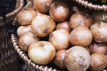 Onion is good quality in stock market at the market.