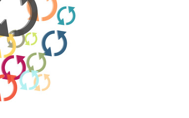 Hintergrund aus bunten Pfeil-Kreisen