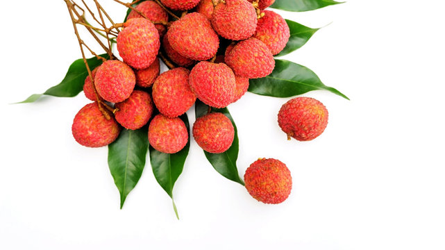Litchi on a white background.