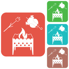 Brazier, zephyr and chicken icon