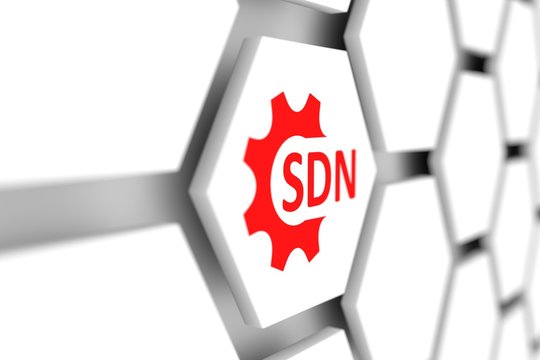 SDN cell gear wheal blurred background 3d illustration