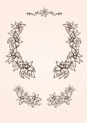 ヴィンテージな植物イラストの飾り枠素材