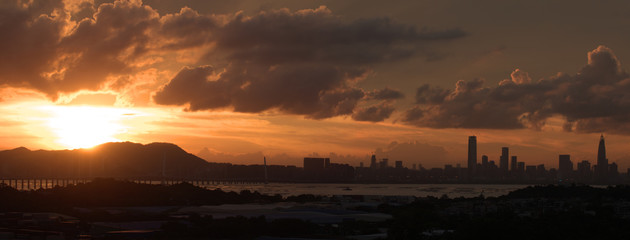 Fototapeta premium Sunset of Hong Kong