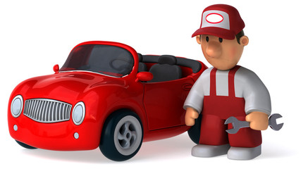 Fun mechanic - 3D Illustration