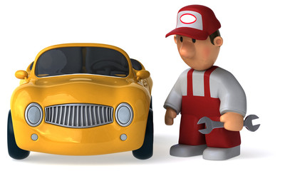 Fun mechanic - 3D Illustration