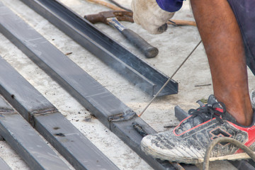  welder is working on the job site.