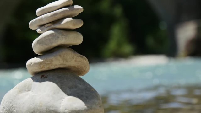 Mound of stones in the river