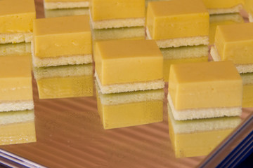 Cheesecake on tray
