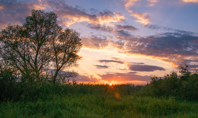 Obraz na płótnie Canvas Landscape sunset summer nature