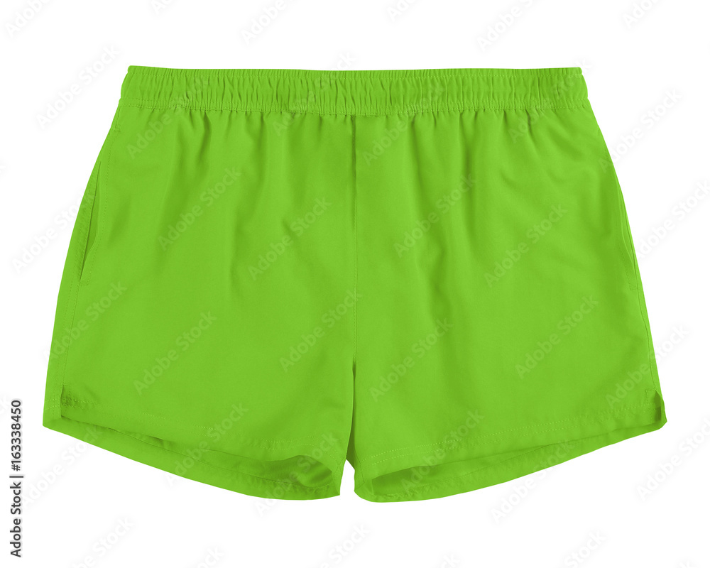 Poster Men light green swim sport beach shorts trunks isolated on white