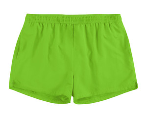 Men light green swim sport beach shorts trunks isolated on white