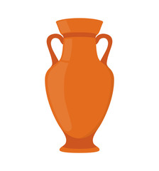 Ancient pottery, vase, jar, amphora. Made in cartoon flat style