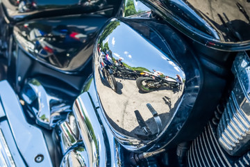 Reflections in a motorcycle Engine