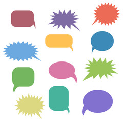 Collection of colorful speech bubbles, vector illustration