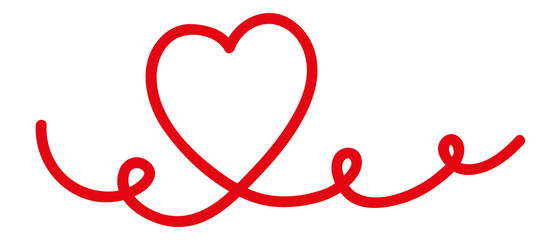 Handgemaltes Herz mit Schweif, Liebe und Verbundenheit