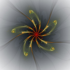 Abstract fractal Spiral Flower