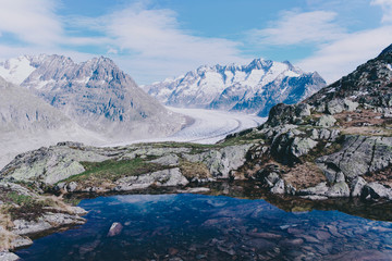 Fototapeta na wymiar Alps glacier view.