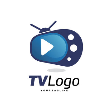 TV Logo Template Design Vector, Emblem, Design Concept, Creative Symbol, Icon