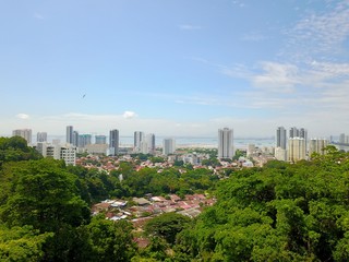 Aerial view from the drone,above the Penang,Malaysia