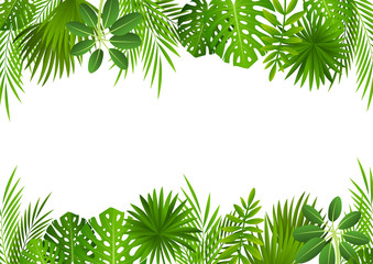 Naklejka na ściany i meble Tropical leaves background for Your design