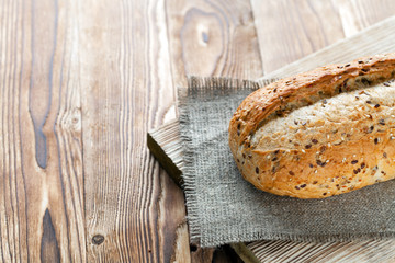 Bread on the wood background