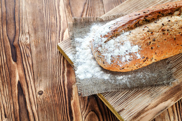 Bread on the wood background