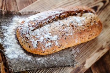 Bread on the wood background