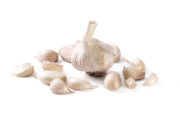 Fresh garlic isolated on white background