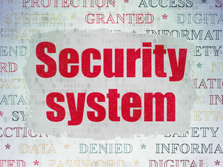 Protection concept: Security System on Digital Data Paper background
