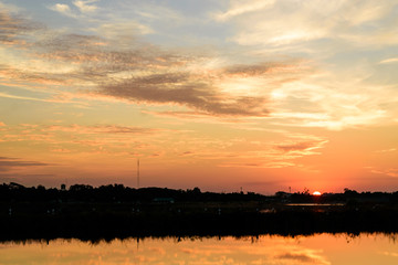 Sunset in sky and cloud, beautiful colorful twilight time ,Abstract background.