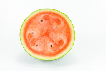 Sliced tiny watermelon isolated on white background