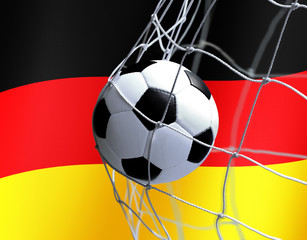 soccer ball on German flag background