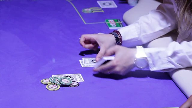 Poker cards game and gambling chips