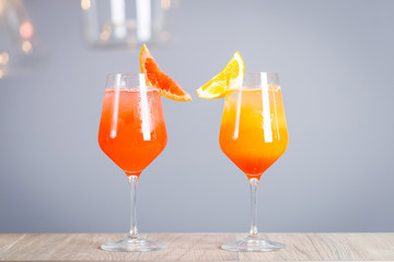 Fresh Cocktail with Orange and Grapefruit, Horizontal View