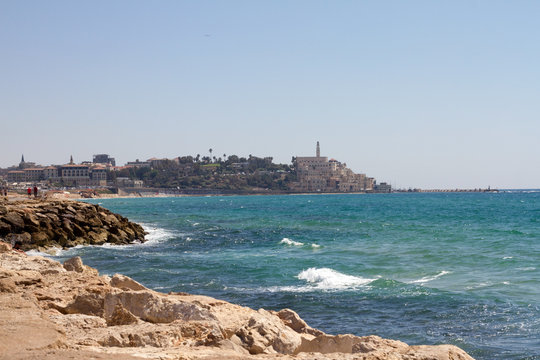 Jaffa Tel aviv in Israel and sea
