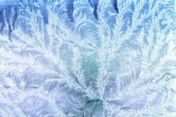 Abstract frosty pattern on glass.