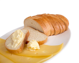 White bread and butter composition