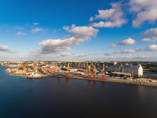 Obraz premium Port of Kaliningrad, top view