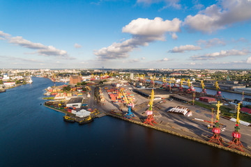 Fototapeta premium Port of Kaliningrad, top view