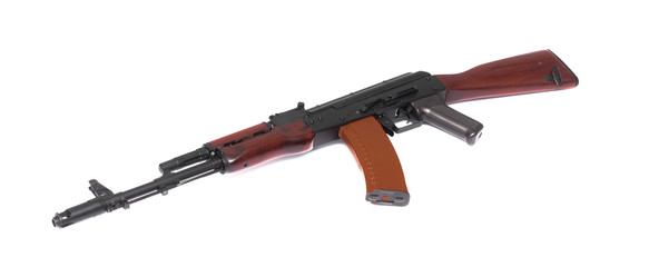 Gun assault rifle isolated.