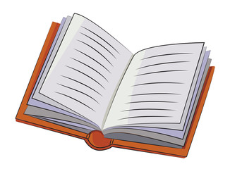 Cartoon image of Book Icon. Book symbol. An artistic freehand picture.