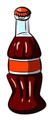 Cartoon image of Bottle Icon. Coke drink symbol. An artistic freehand picture.