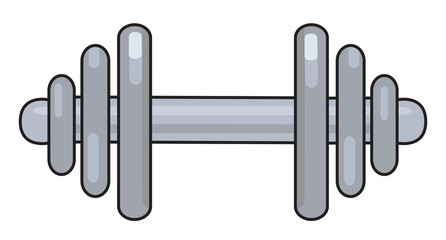 Cartoon image of Dumbbell Icon. Barbell symbol. An artistic freehand picture.