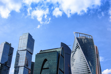 Skyscraper buildings Moscow-City Moscow International Business Center - a modern commercial district in the center of Moscow, high skyscrapers