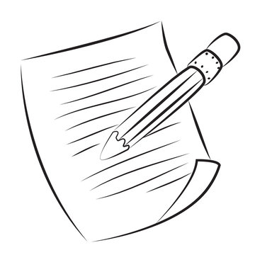 Cartoon image of Edit Icon. Edit symbol. An artistic freehand picture.