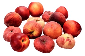 Delicious juicy ripe nitirin and peach isolated on white background