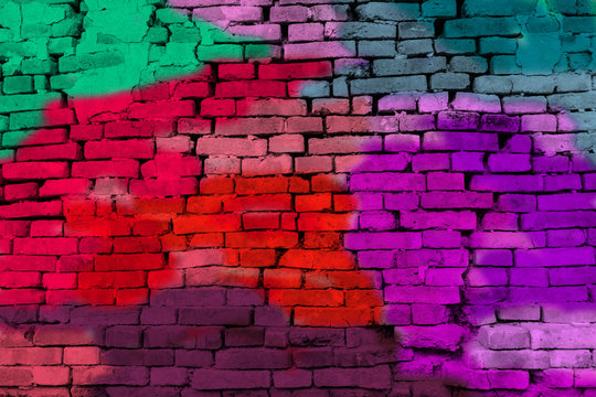 Abstract Colorful brick wall background © Pattadis