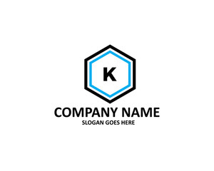 k letter hexagon logo
