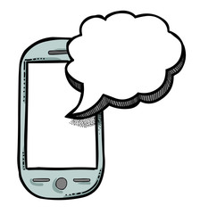 Cartoon image of Message Icon. Sms symbol. An artistic freehand picture.