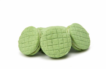 green double fruit cookies isolated